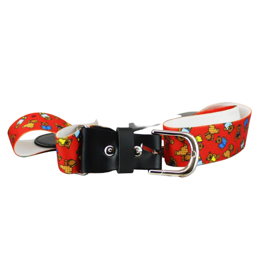 Red Stretch Adjustable Belt – “Teddy Bear” 35 mm Elastic Waistband