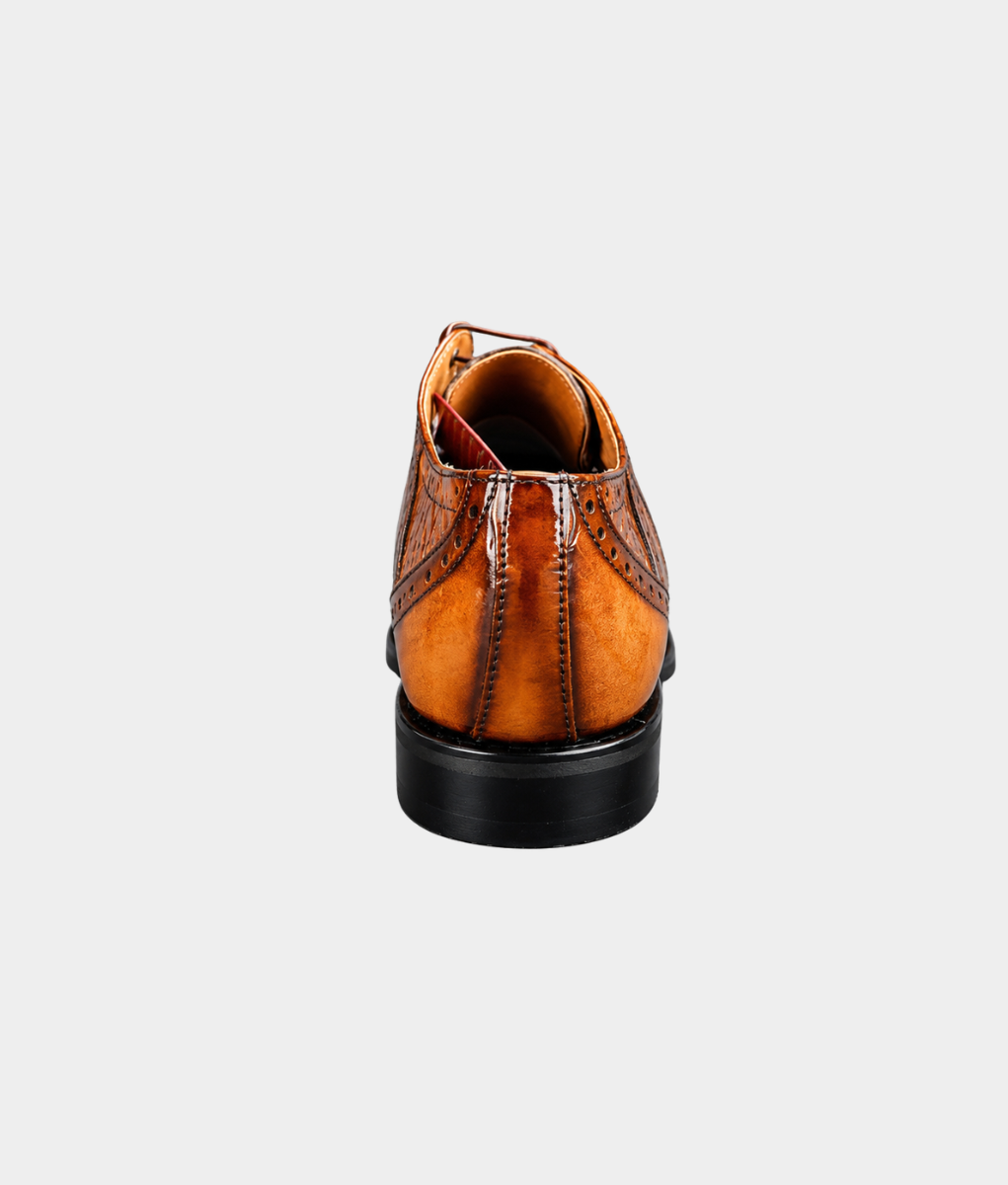 Bishop Men's Premium Welted Ivywood Leather Shoe – Cognac Croc