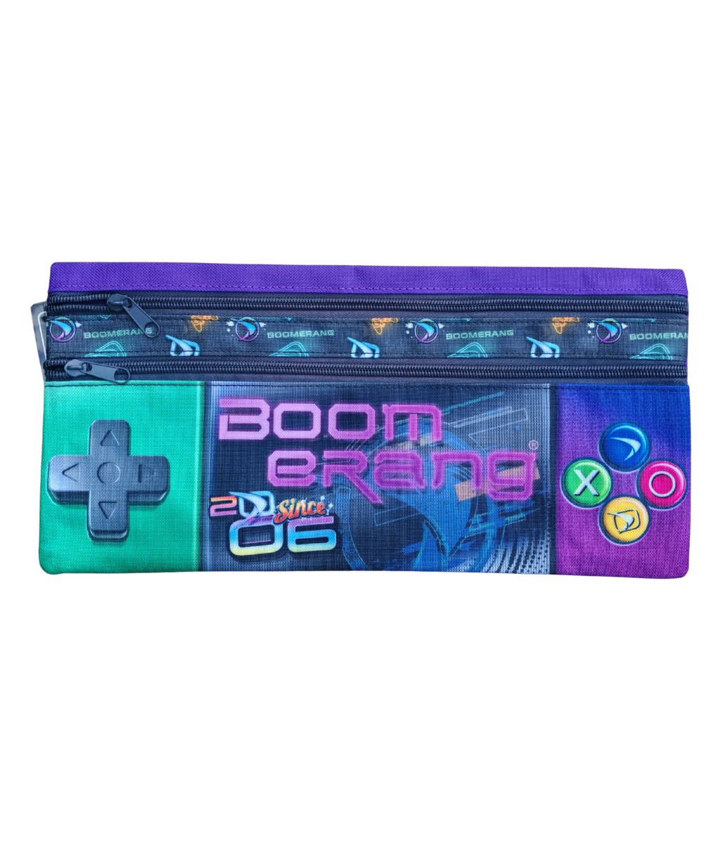 Boomerang 34 cm Multi-Colour Pencil Case – School & Stationery Organizer (Design 4)