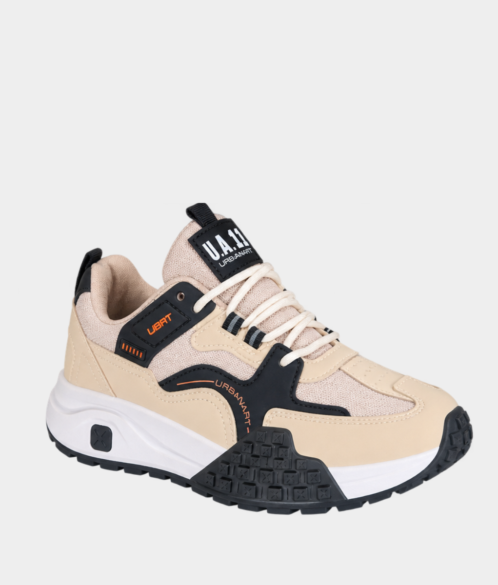 Urbanart Redo5 Men's Faux Nubuck & Canvas Sneakers – Beige