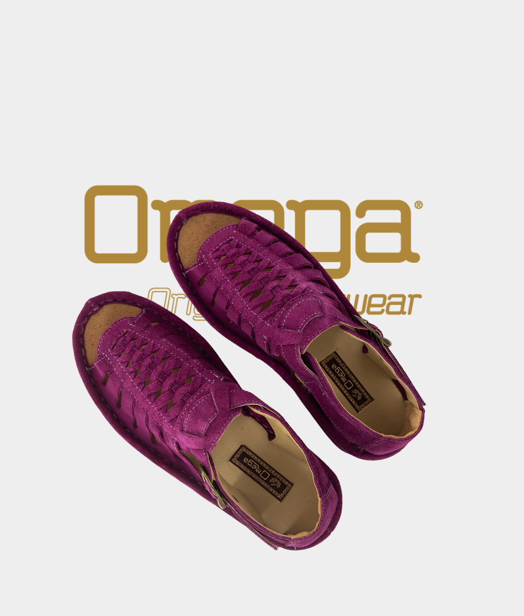 Omega Kgosi Leather Sandal – Cerise Suede | Unisex Genuine Leather