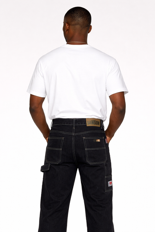 Samson Sandblast Painter Loop Jeans – Blue Black