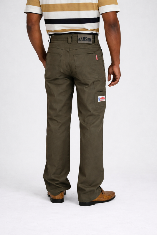 Samson Long Painter Twill Pants – Olive (Men’s Workwear Style)