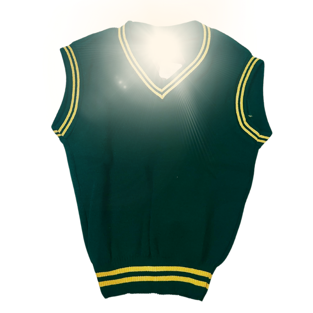 Pullover - Green with Gold Stripes