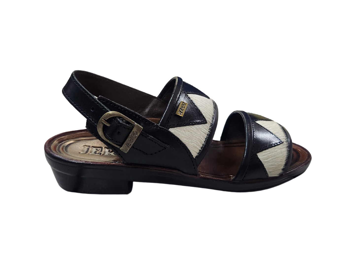 Jerico Sandal (J260) - Black & White Fur