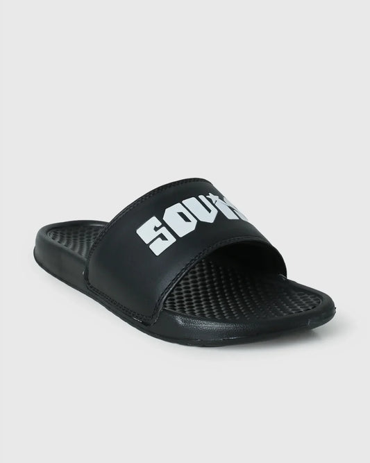 Soviet Bahamas Casual PU Sandal – Black Mono