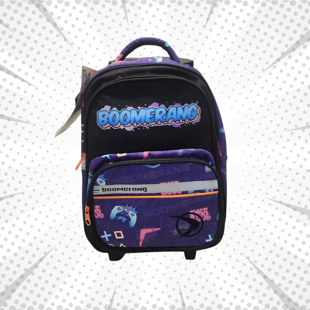 Boomerang Medium Trolley School Bag – Purple