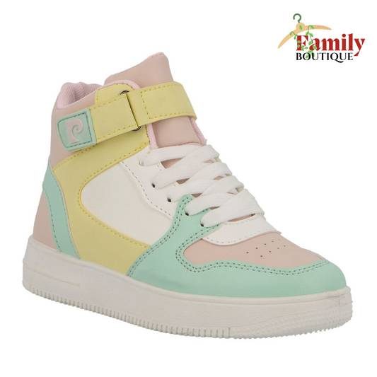 Pierre Cardin - Kids Asher Colour Block Hi-Top - Pink Multi