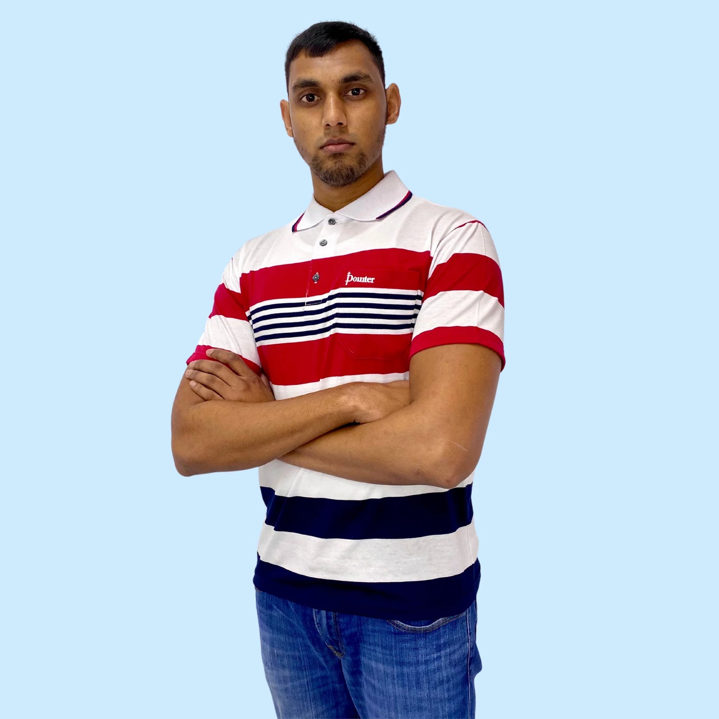 Pointer - Red/White - Nautical Short Sleeve Golfer