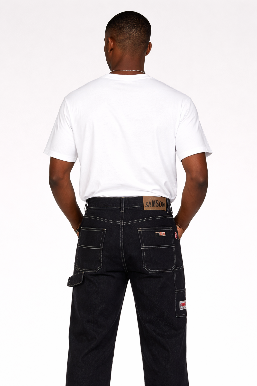 Samson Sandblast Painter Loop Jeans – Black