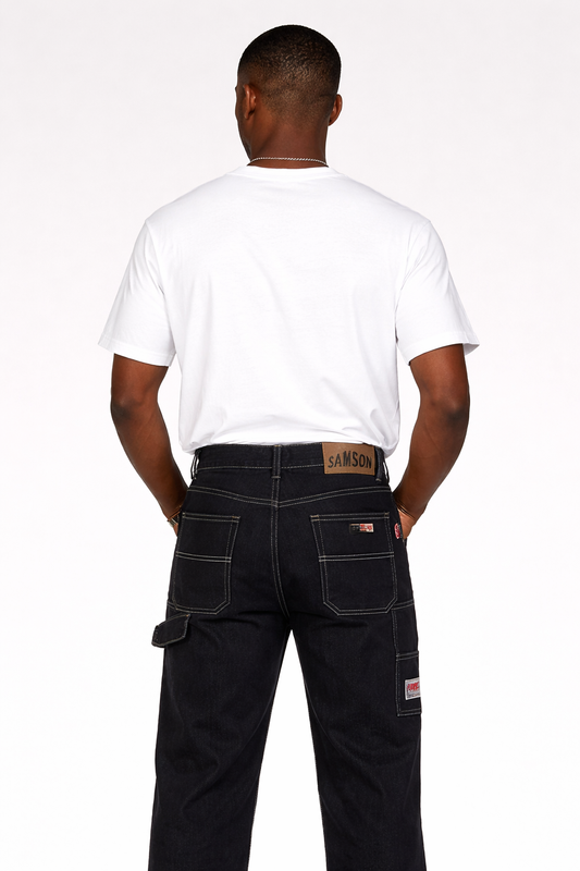 Samson Sandblast Painter Loop Jeans – Black