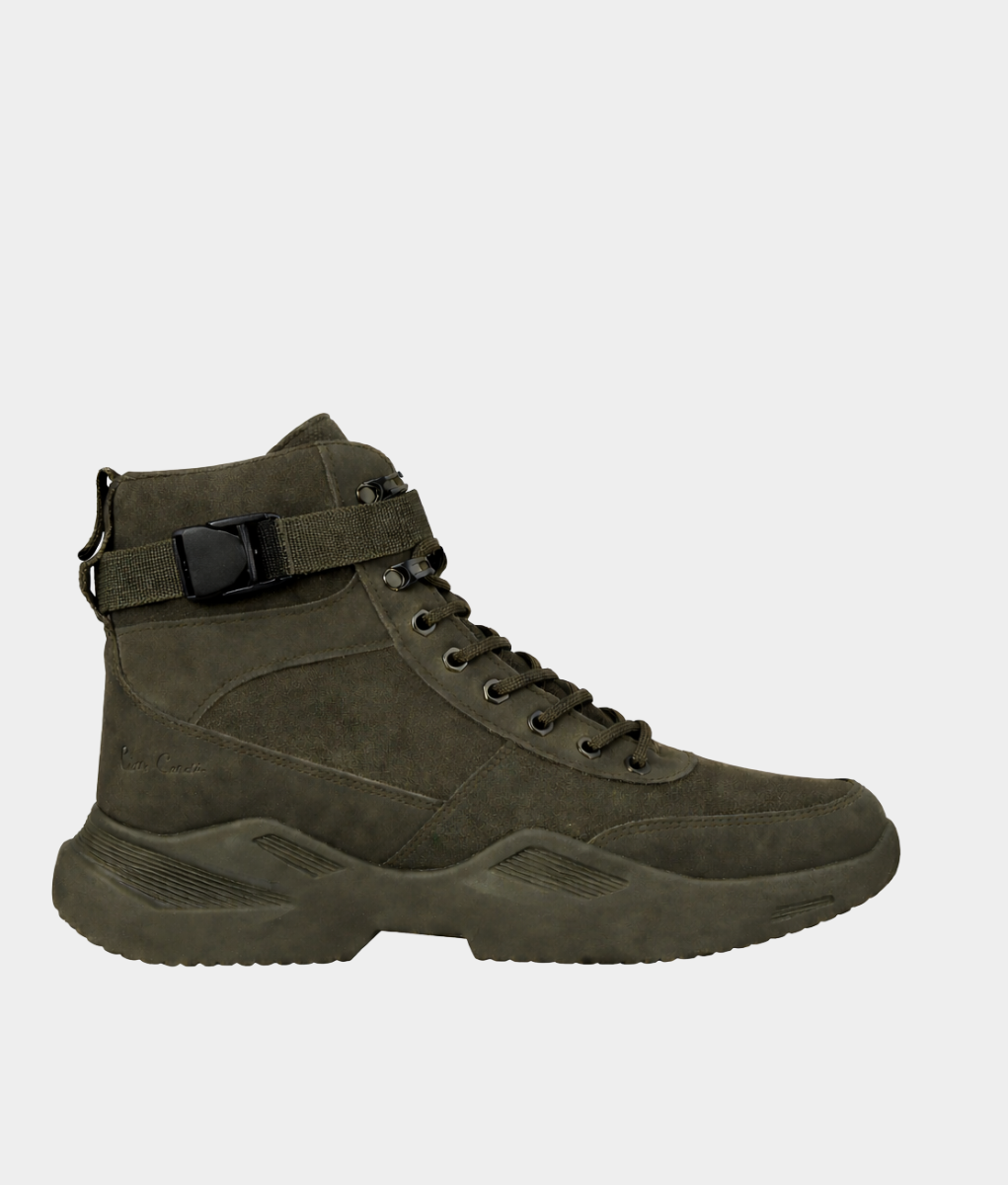 Pierre Cardin Black Utility Boot – Men’s Chunky Casual Lace-Up