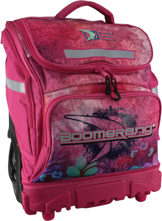 Boomerang Hardbody Big Wheel Trolley Bag – Durable Wheeled Backpack/Trolley (Pink G2)