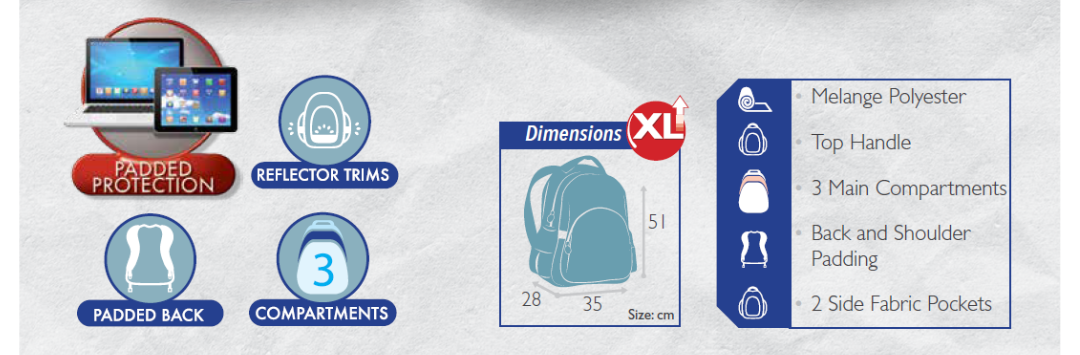 Boomerang Techpack Backpack – Durable Everyday & Travel Bag - Royal Blue