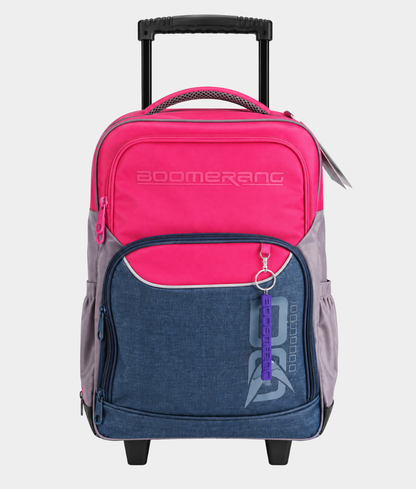 Boomerang Large Nylon Trolley Bag – Pink / Multi-Use Travel & School Bag