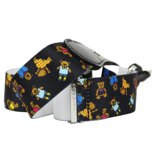 Black Stretch Adjustable Belt – “Teddy Bear” 35 mm Elastic Waistband