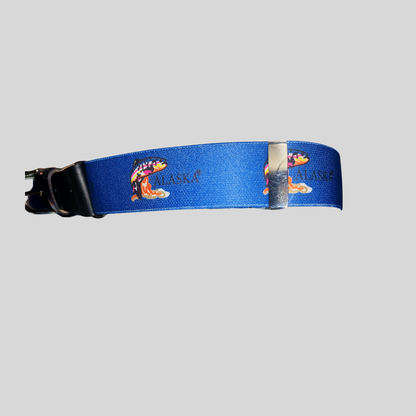 Red Stretch Adjustable Belt – “Alaska Navy Blue” 35 mm Elastic Waistband