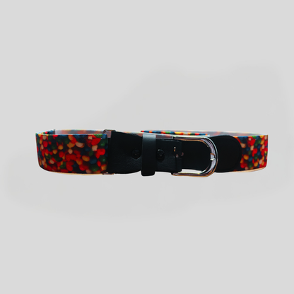 Red Stretch Adjustable Belt – “Multi Astros” 35 mm Elastic Waistband
