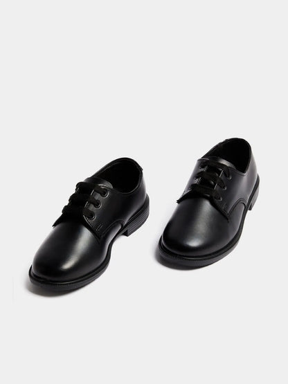 Toughees Hank  Lace Up School Shoe - Black