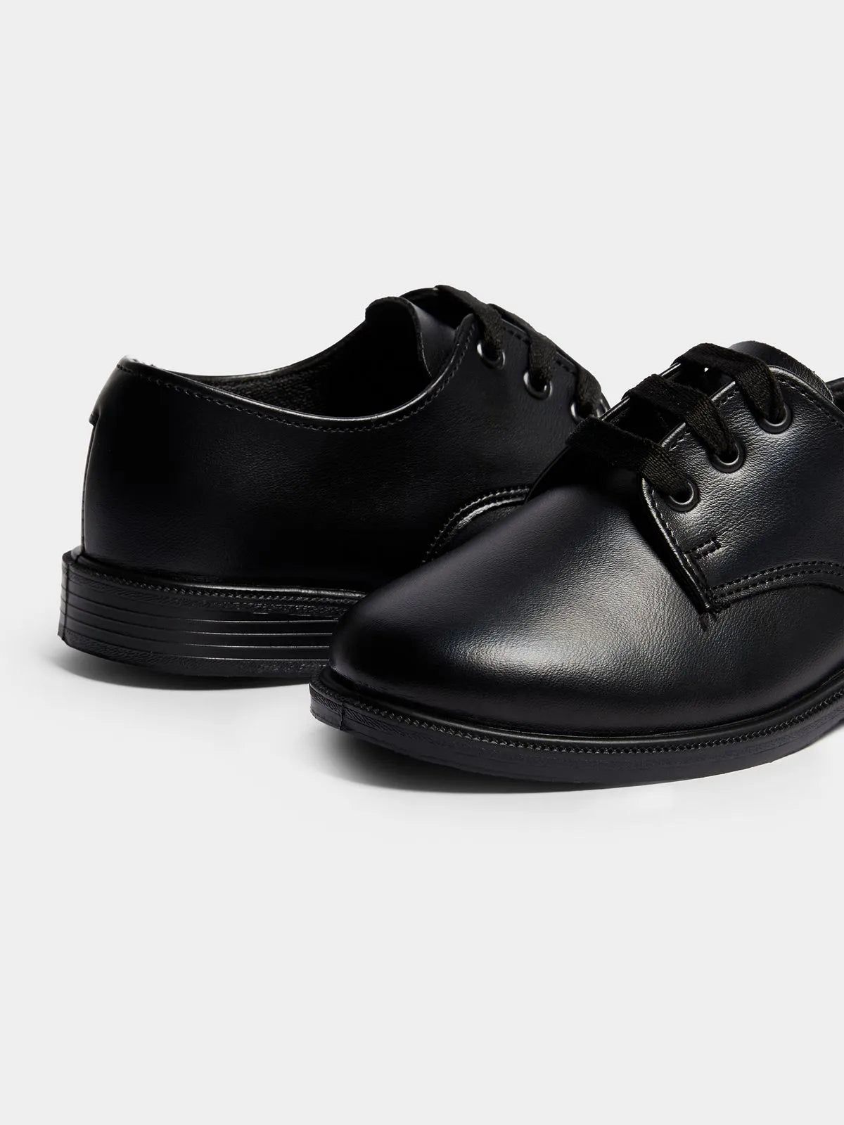 Toughees Hank  Lace Up School Shoe - Black