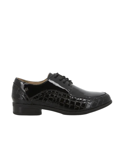 Pierre Cardin Black Patent Church Shoe – Ladies Formal Lace-Up