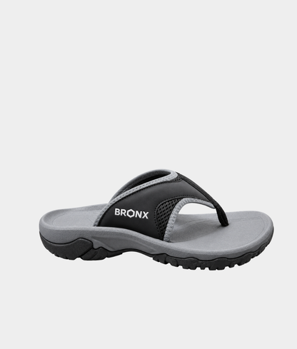 Bronx Badge Men's Toe-Post Sandals – Black & Grey