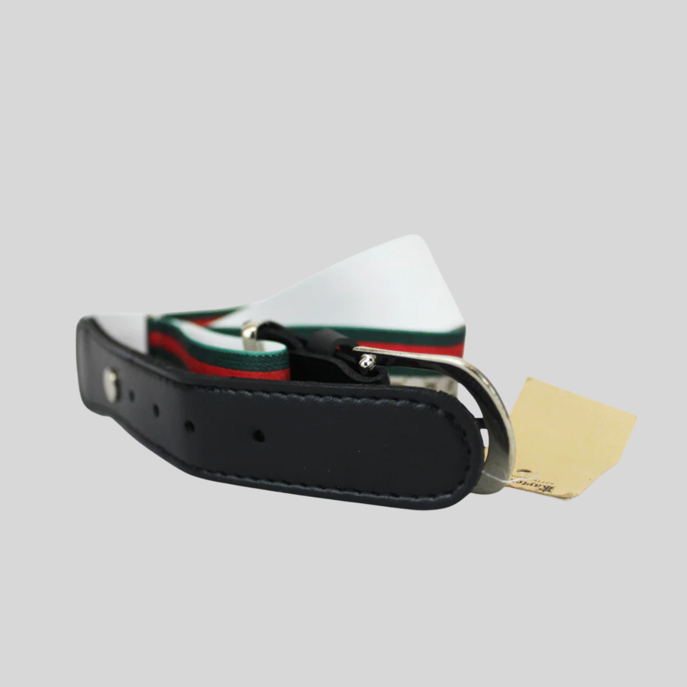 Red Stretch Adjustable Belt – “G with Red/Green Stripes” 35 mm Elastic Waistband