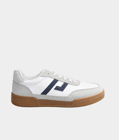 Pierre Cardin White Retro Sneakers – Men’s Gum Sole Casual Shoe