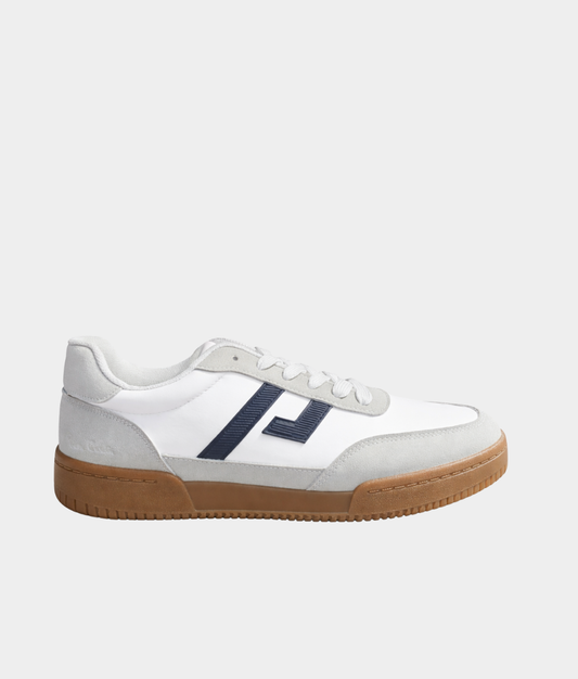 Pierre Cardin White Retro Sneakers – Men’s Gum Sole Casual Shoe