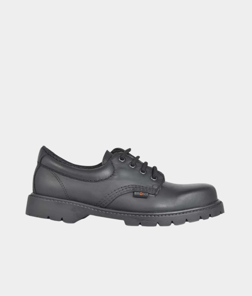 Bronx Ace Men's Leather Casual Lace-Up Shoes – Black