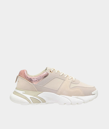 Pierre Cardin Campenule Ladies Chunky Sneakers – Beige/Rose Gold