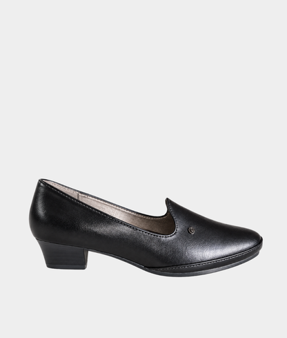 Pierre Cardin Malva Ladies Black Low Heel Court Shoe – Church & Formal Shoe