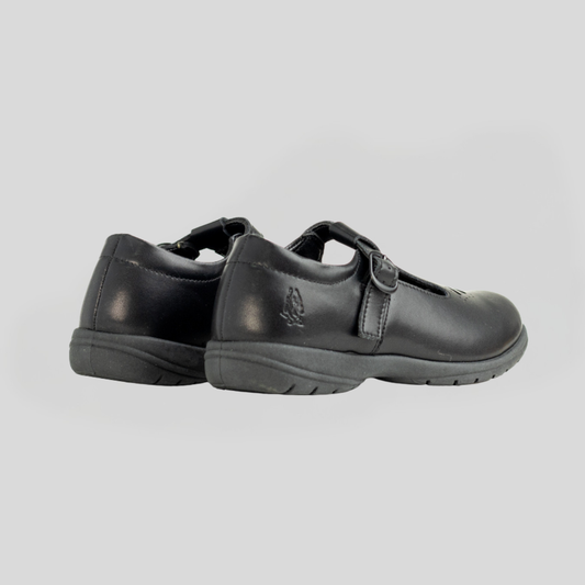 Hush Puppies Crown Girls T-Strap School Shoe – Classic Black