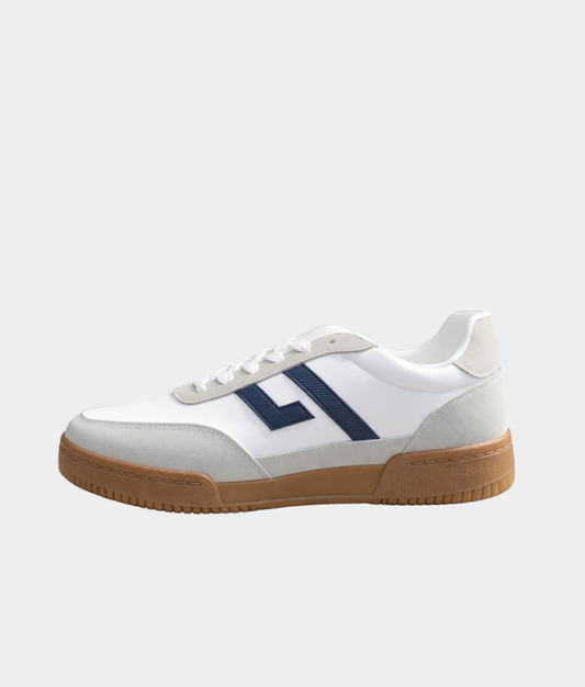 Pierre Cardin White Retro Sneakers – Men’s Gum Sole Casual Shoe