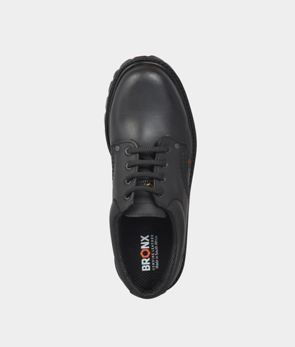 Bronx Ace Men's Leather Casual Lace-Up Shoes – Black