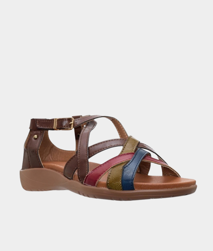 Pierre Cardin Zoe Ladies Multi-Strap Sandal – Brown Multi