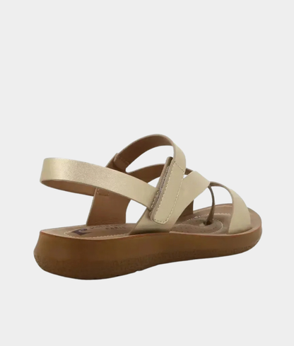 Pierre Cardin Satin Flat Ladies Sandal – Gold