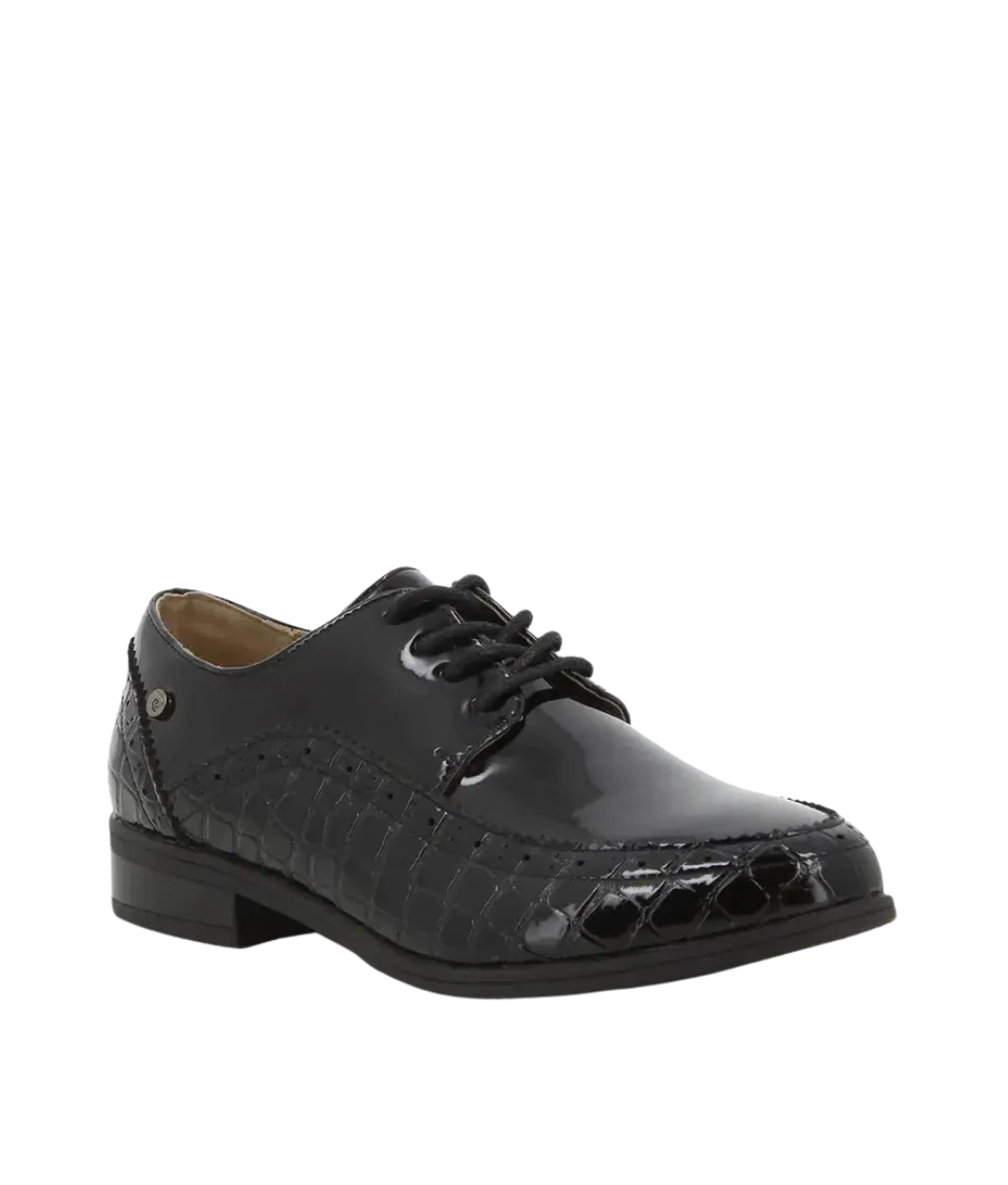Pierre Cardin Black Patent Church Shoe – Ladies Formal Lace-Up