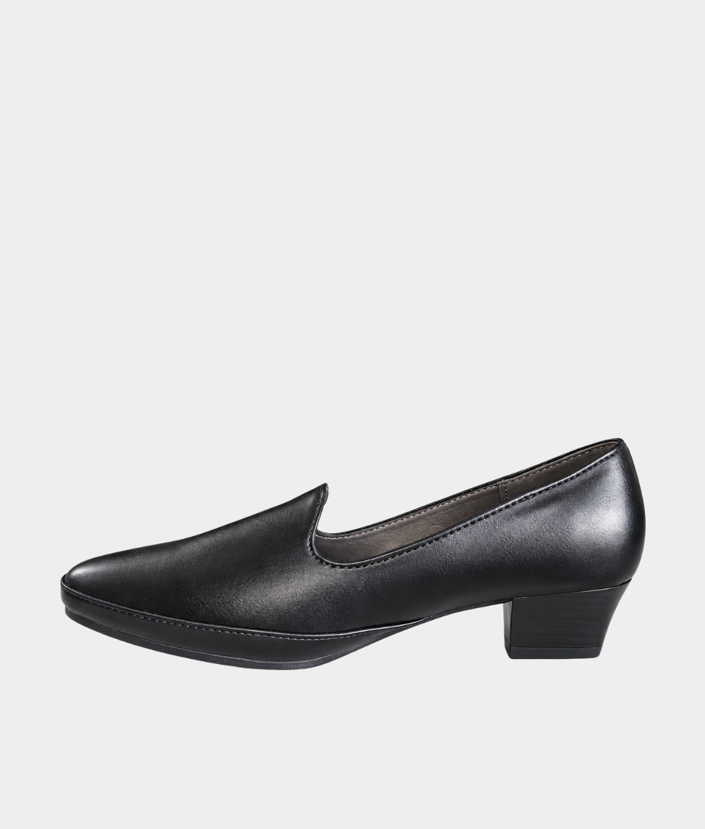 Pierre Cardin Malva Ladies Black Low Heel Court Shoe – Church & Formal Shoe