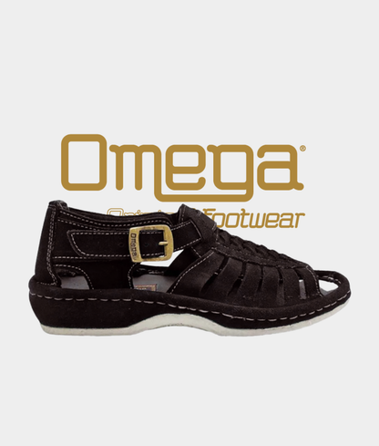 Omega Kgosi Leather Sandal – Black Suede | Unisex Genuine Leather