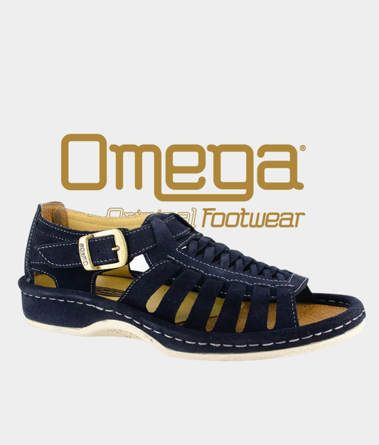 Omega Kgosi Leather Sandal – Navy Suede | Unisex Genuine Leather