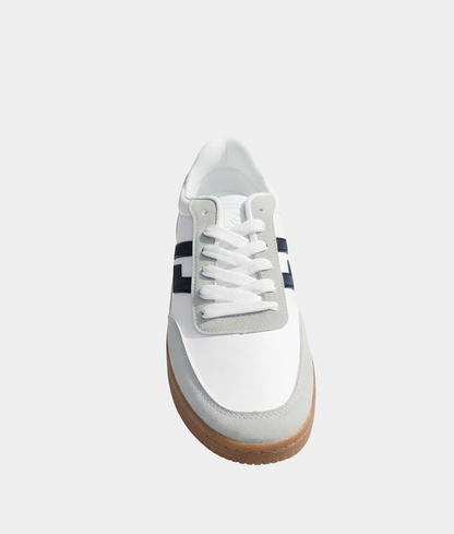 Pierre Cardin White Retro Sneakers – Men’s Gum Sole Casual Shoe