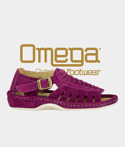 Omega Kgosi Leather Sandal – Cerise Suede | Unisex Genuine Leather