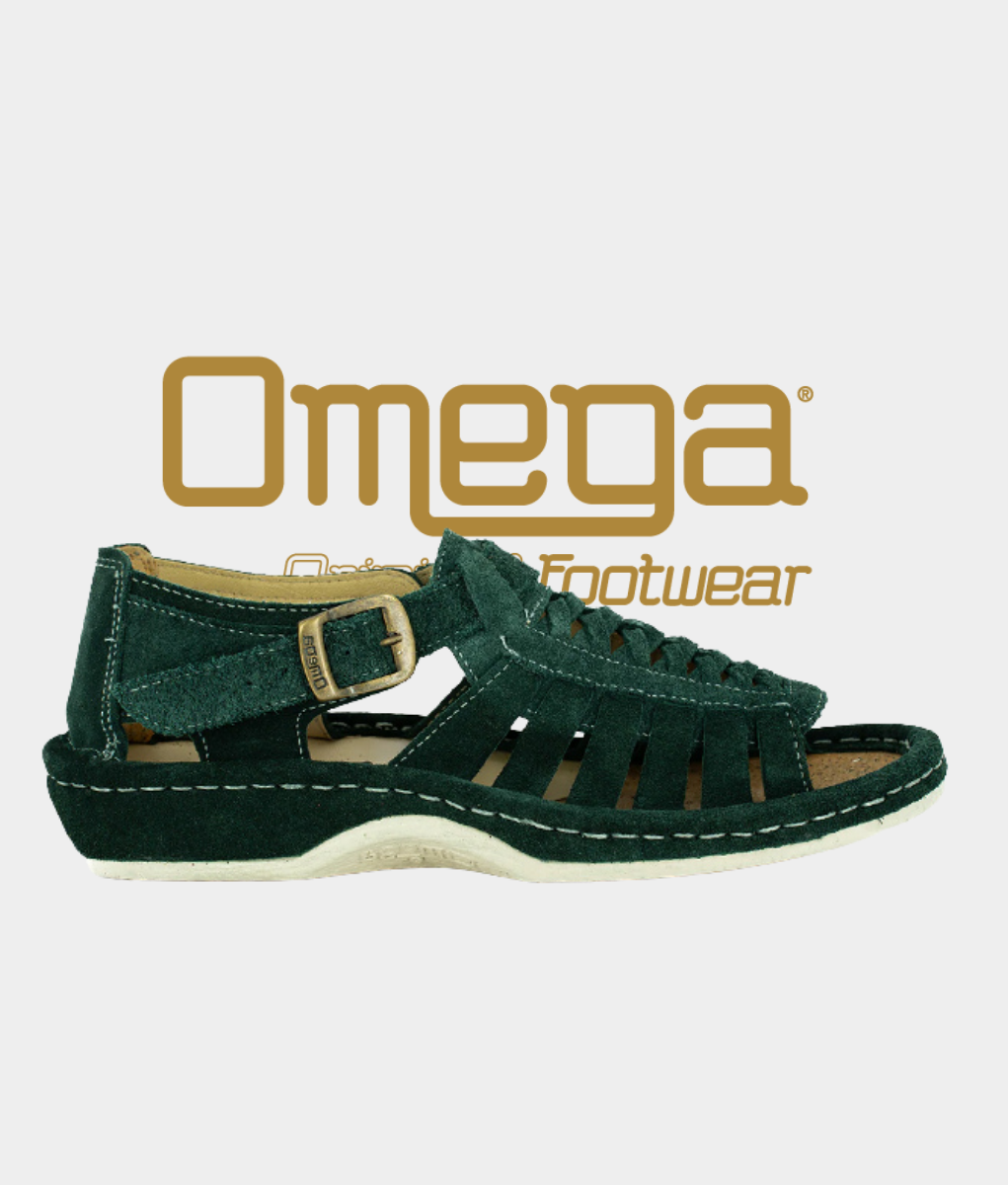 Omega Kgosi Leather Sandal – Forest Suede | Unisex Genuine Leather