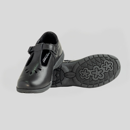 Hush Puppies Crown Girls T-Strap School Shoe – Classic Black