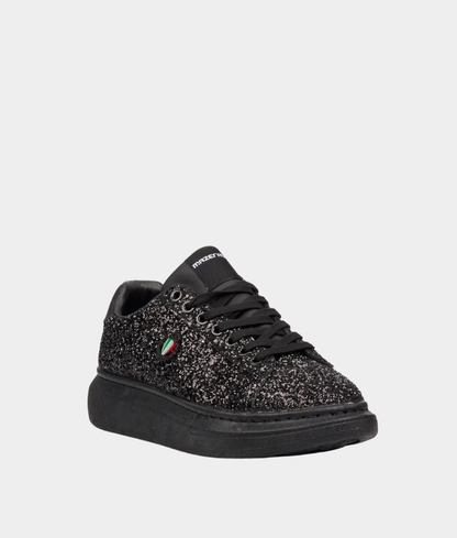 Mazerata Kelvis Men’s Rhinestone Sneakers – Black