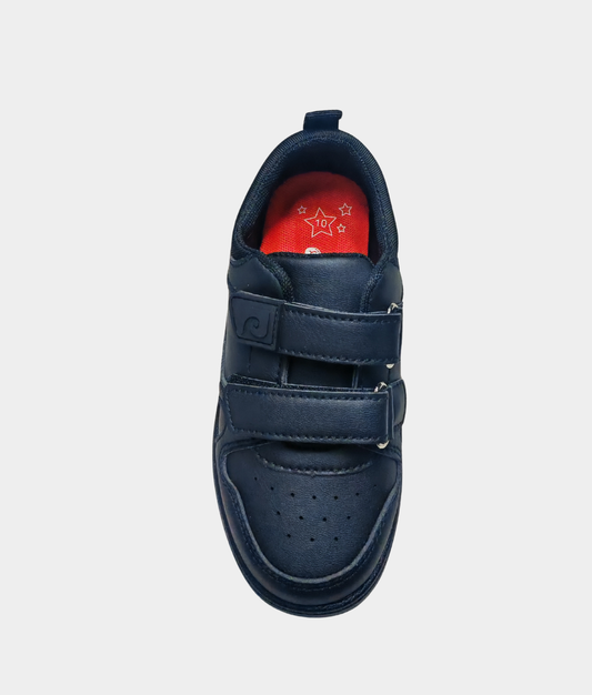 Pierre Cardin Kids Sneaker – Black (Double Strap Velcro) | School Shoe