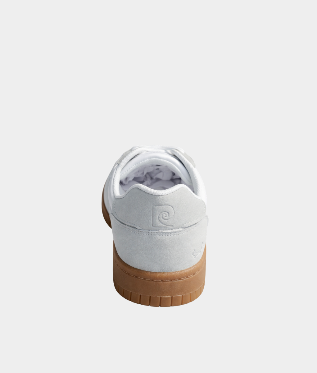 Pierre Cardin White Retro Sneakers – Men’s Gum Sole Casual Shoe
