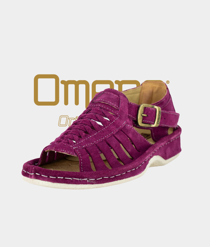 Omega Kgosi Leather Sandal – Cerise Suede | Unisex Genuine Leather