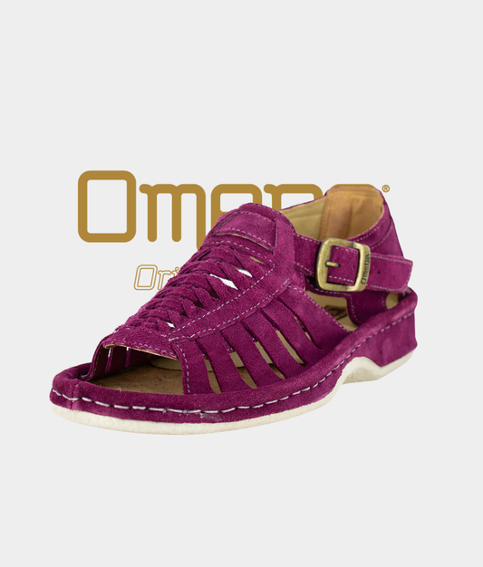 Omega Kgosi Leather Sandal – Cerise Suede | Unisex Genuine Leather